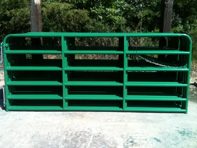 Heritage Gate green-painted 6-bar tubular steel farm gate