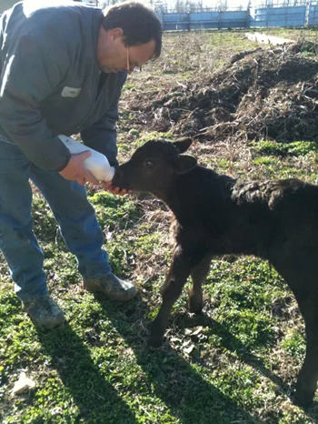 Owner John D. Johnson outdoors with his dog during his spare time